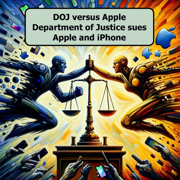 Artwork for DOJ versus Apple